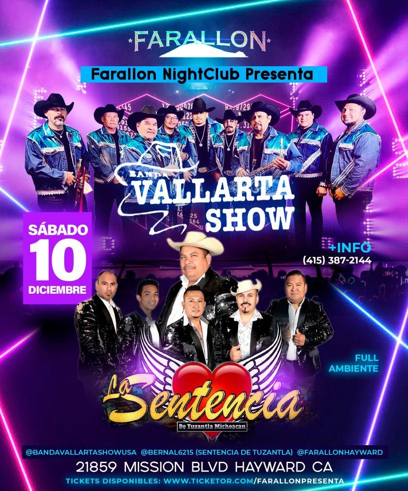 VALLARTA SHOW Y LA SENENCIA  on Dec 10, 21:00@FARALLON - Buy tickets and Get information on farallonpresenta farallonpresenta