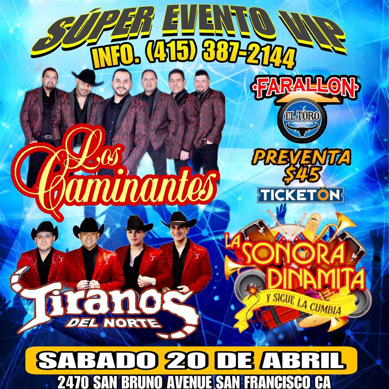 TIRANOS Y CAMINANTES  on Apr 20, 21:00@TORO SAN FRANCISCO - Buy tickets and Get information on farallonpresenta farallonpresenta