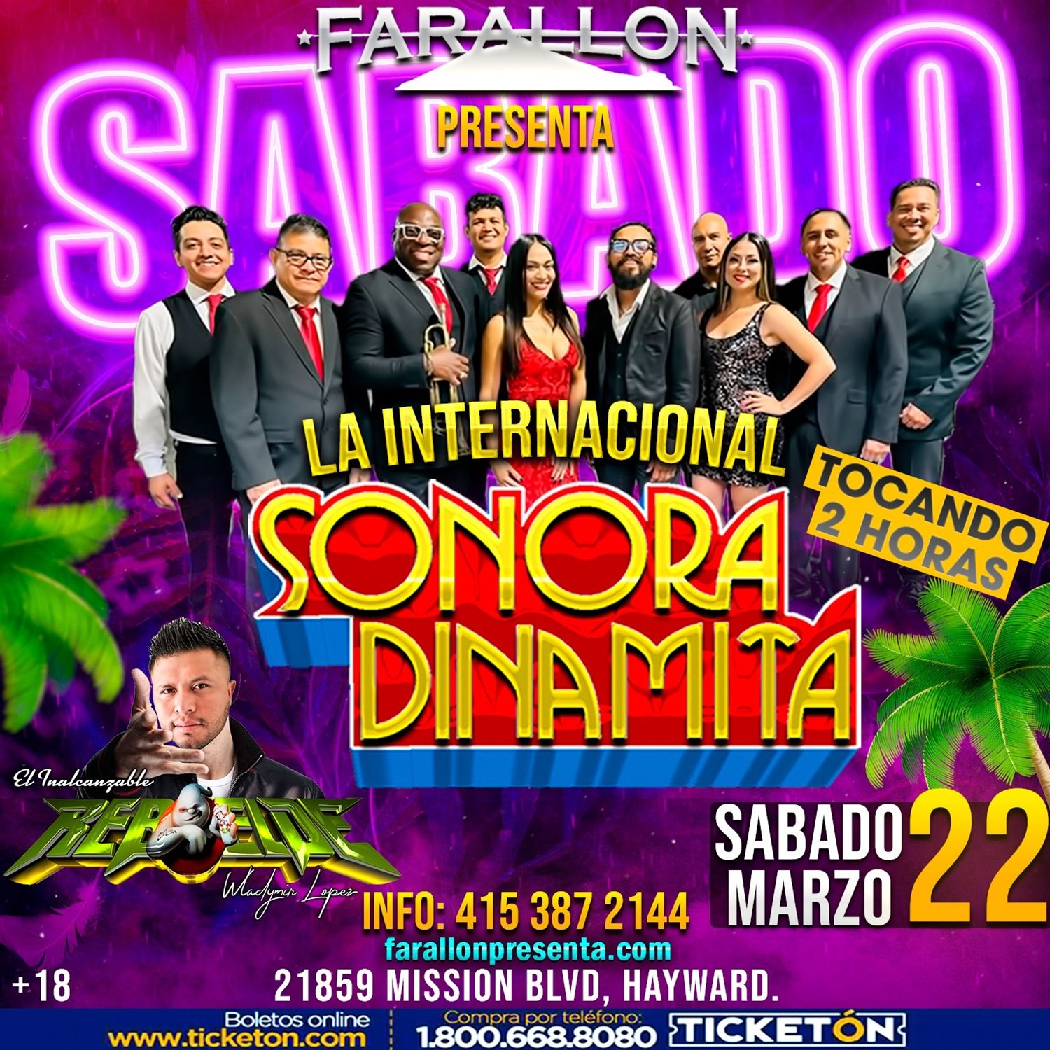 Get information & buy tickets to LA INTERNACIONAL SONORA DINAMITA  on mar. 22, 21:00 @FARALLON | farallonpresenta | farallonpresenta