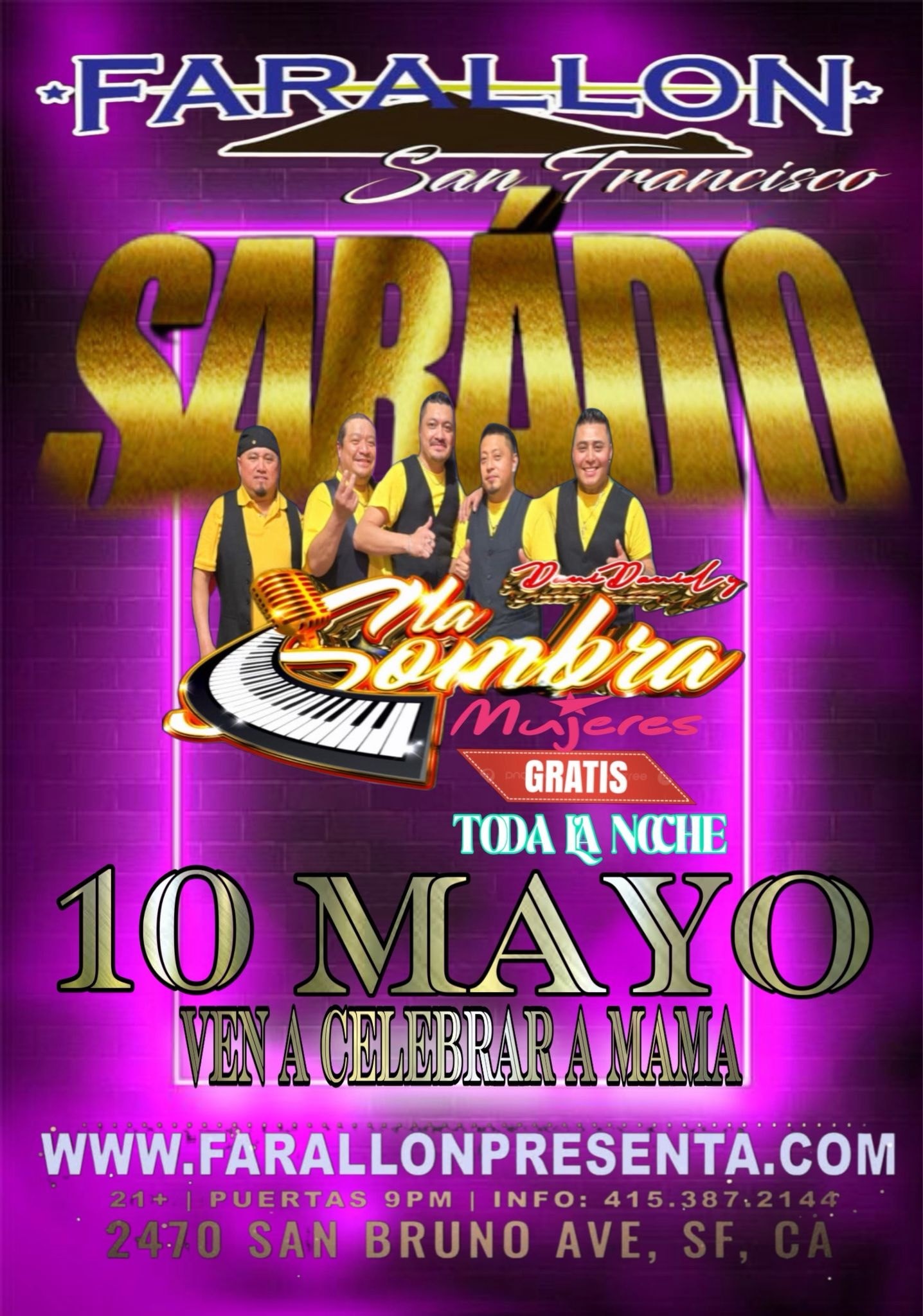 Get information & buy tickets to La Sombra! Damas Gratis! on May 10, 21:00 @FARALLON SAN FRANCISCO(ANTES EL TORO) | farallonpresenta | farallonpresenta