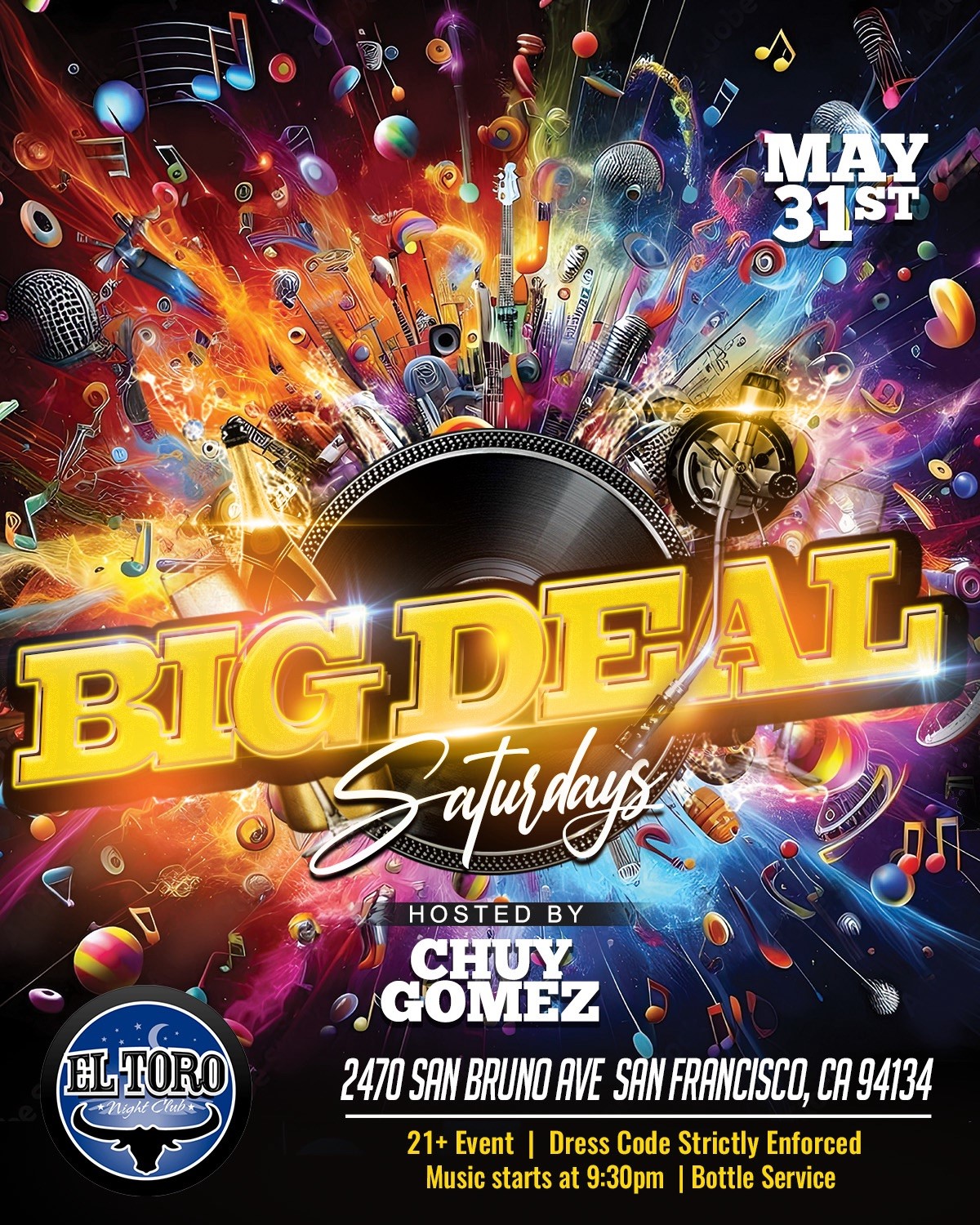 Get information & buy tickets to Big Deal Saturdays with Chuy Gomez!  on May 31, 21:00 @FARALLON SAN FRANCISCO(ANTES EL TORO) | farallonpresenta