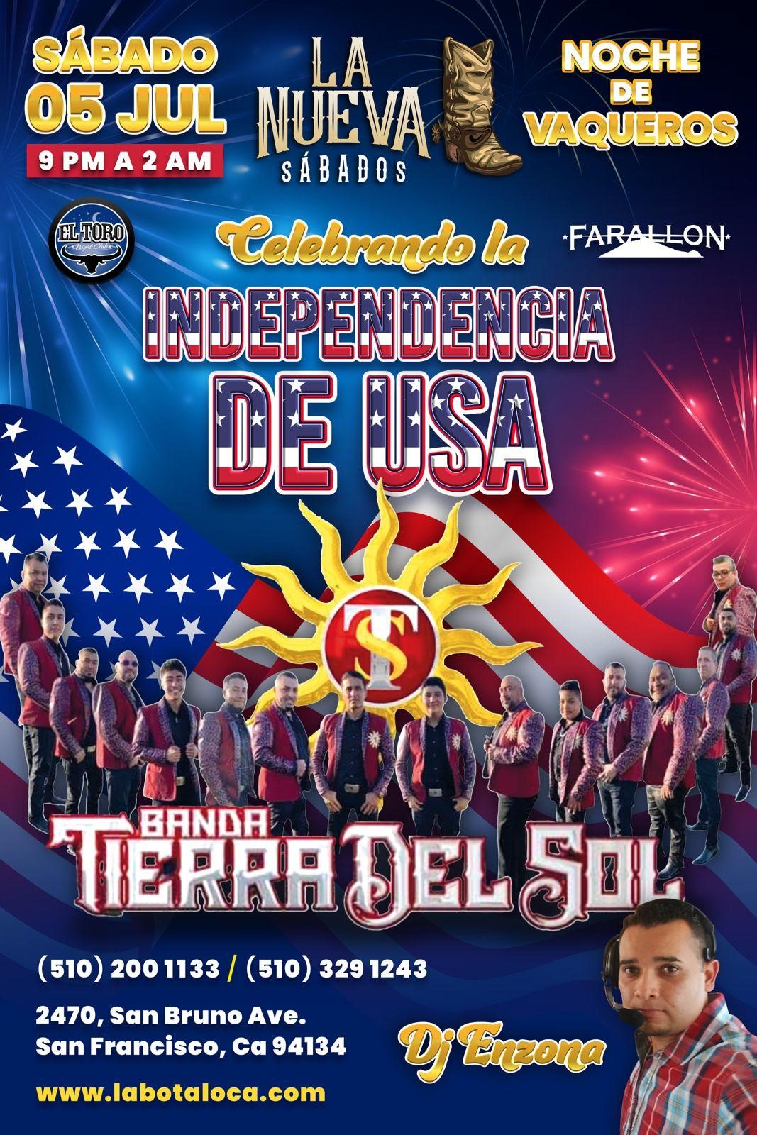 Get information & buy tickets toLa Nueva Bota en Farallon San Francisco Banda Tierra del Sol - *BOLETOS EN LA PUERTA* on Jul 05, 21:00 @FARALLON SAN FRANCISCO(ANTES EL TORO)