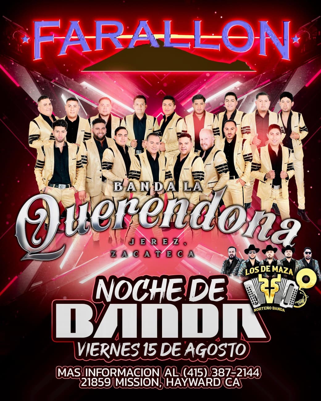 Obtenga información y compre entradas para Banda Querendona y Los de Maza! *$20 Preventa on Aug 15, 21:00 @FARALLON | farallonpresenta | farallonpresenta