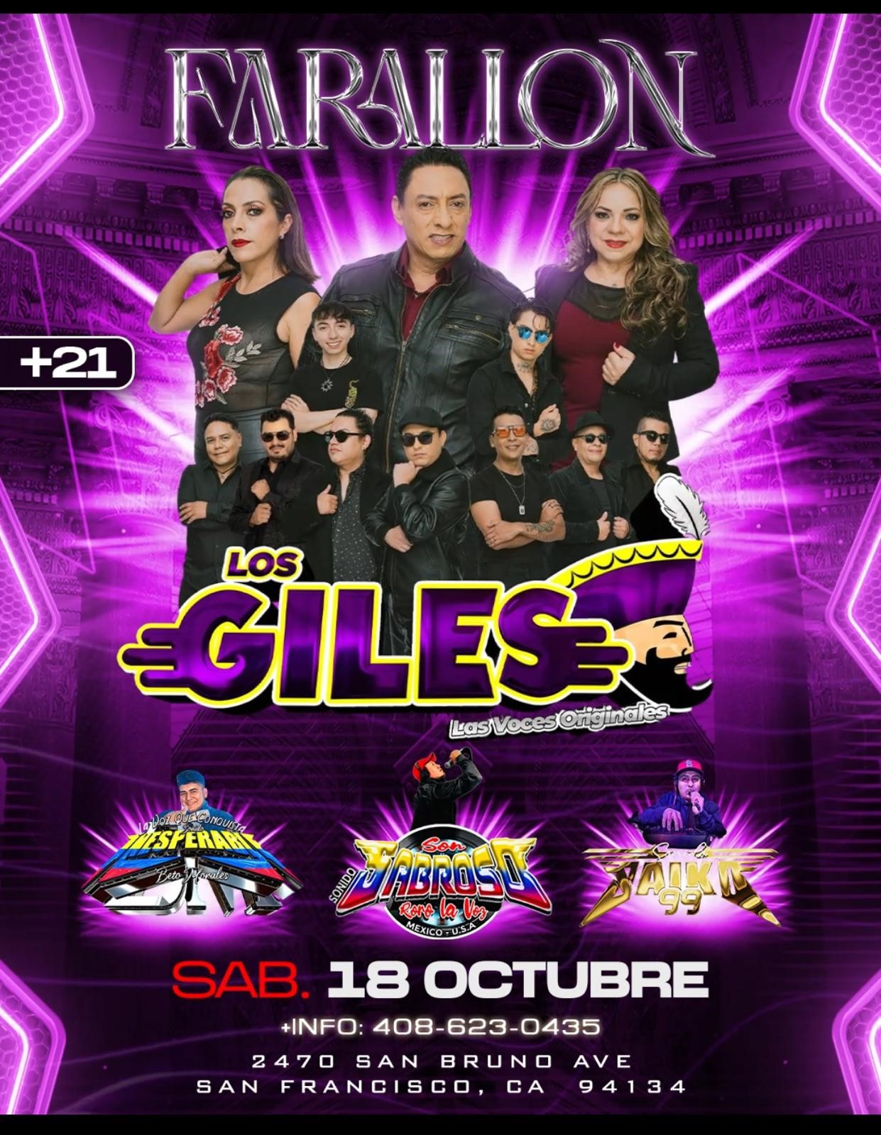 Get information & buy tickets toLOS GILES! *Preventa $35* on Oct 18, 21:00 @FARALLON SAN FRANCISCO(ANTES EL TORO) | farallonpresenta | farallonpresenta