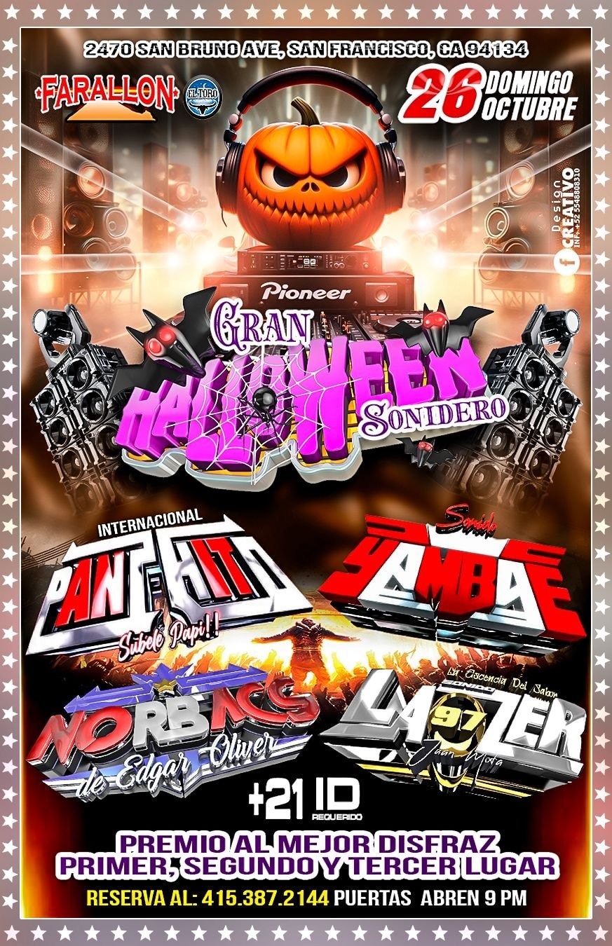 Get information & buy tickets toGRAN HALLOWEEN SONIDERO! 👻🎃  on Oct 26, 21:00 @FARALLON SAN FRANCISCO(ANTES EL TORO) | farallonpresenta | farallonpresenta