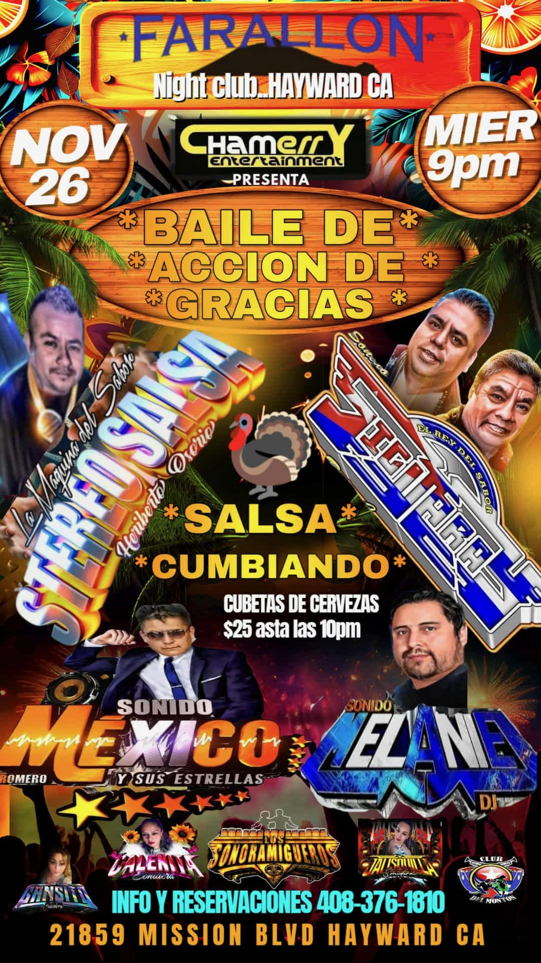 Get information & buy tickets toBaile de Acción de Gracias! 🦃  on Nov 26, 21:00 @FARALLON | farallonpresenta | farallonpresenta