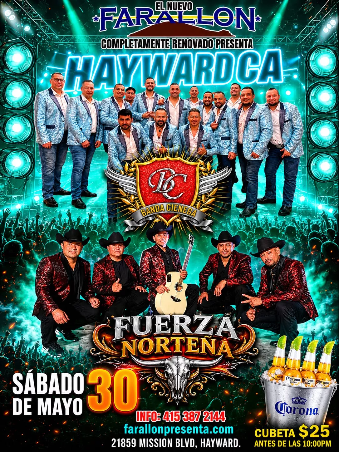 Get information & buy tickets toBanda Cienega y Fuerza Norteña!  on May 29, 21:00 @FARALLON | farallonpresenta | farallonpresenta