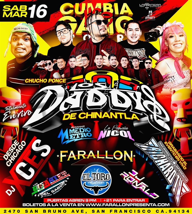 Get Information and buy tickets to Sábado con LOS DADDYS  on farallonpresenta