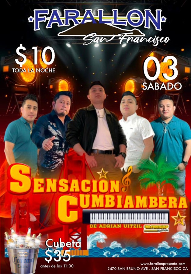 Get Information and buy tickets to ADRIAN Y SU SENSACION CUMBIERA ONLY 5 PREVENTA  on farallonpresenta