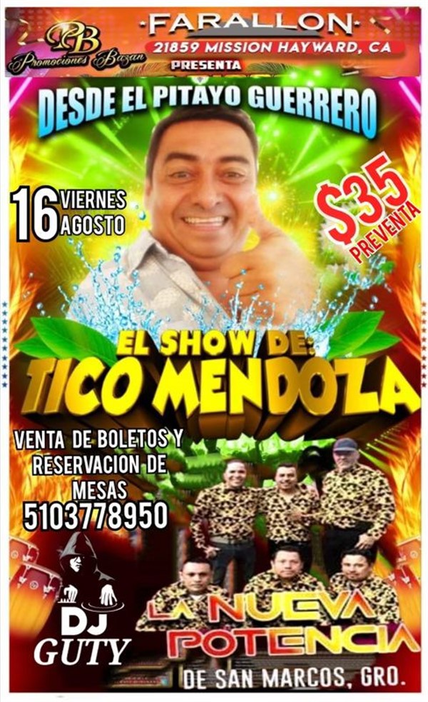 Get Information and buy tickets to TICO MENDOZA Y BAILE  on farallonpresenta