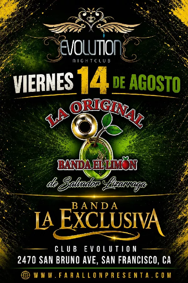 Get Information and buy tickets to La Original Banda el Limon de Salvador Lizarraga Banda La Exclusiva de San Jose on farallonpresenta