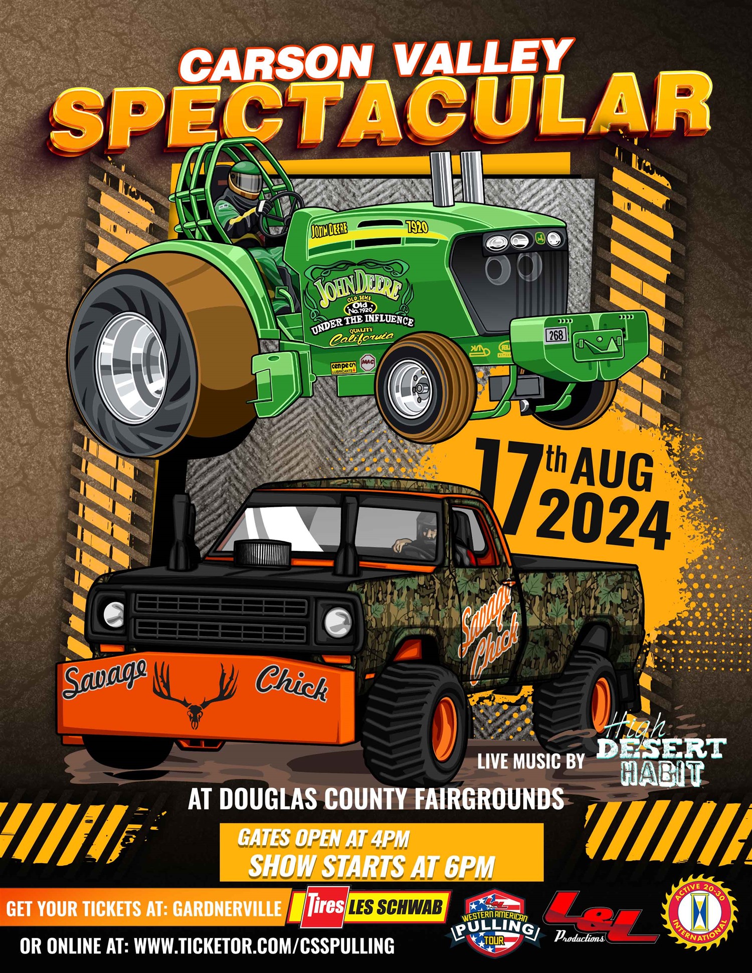 Carson Valley Spectacular Tractor Pulls on ago. 17, 18:00@Douglas County Fairgrounds - Compra entradas y obtén información enL & L Productions 