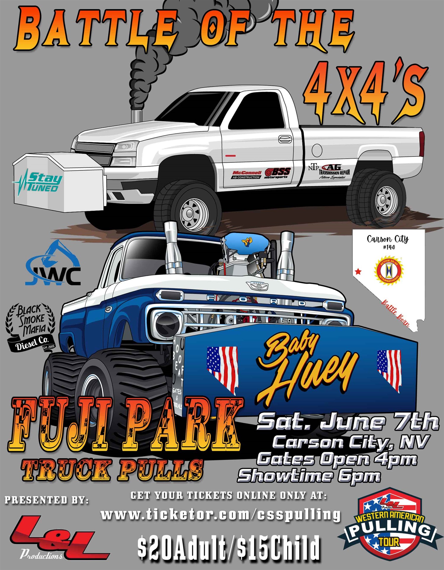 Get information & buy tickets to Fuji Park Truck Pulls Battle of the 4x4's on Jun 07, 18:00 @Fuji Park | L & L Productions