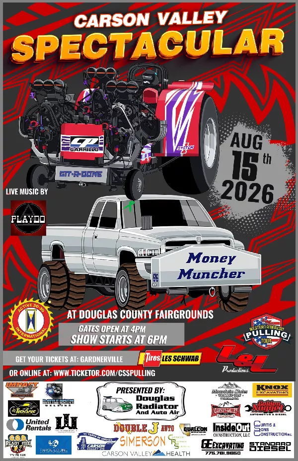 Get Information and buy tickets to Carson Valley Spectacular Tractor Pulls on T45