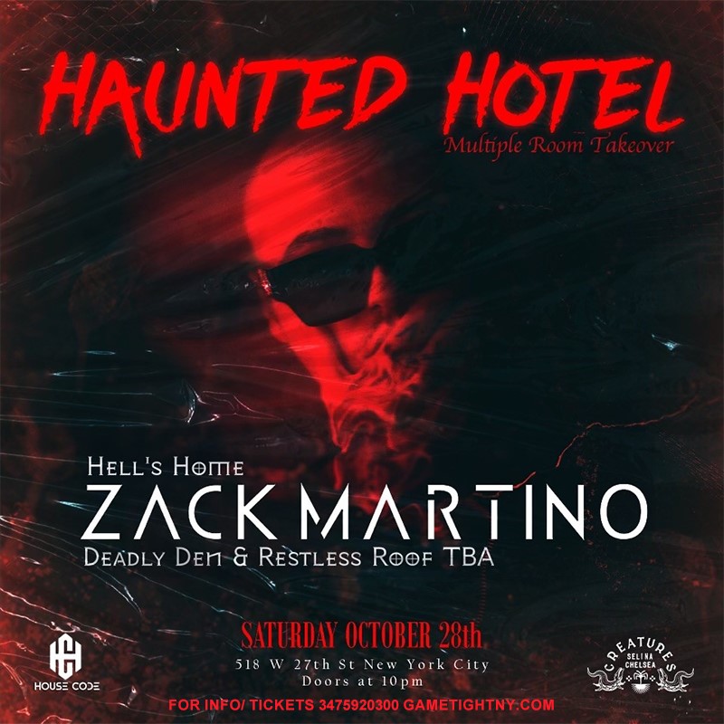 Selina Chelsea Hotel Zack Martino Halloween Rooftop Party 2023  on Oct 28, 22:00@Selina Rooftop - Buy tickets and Get information on GametightNY 