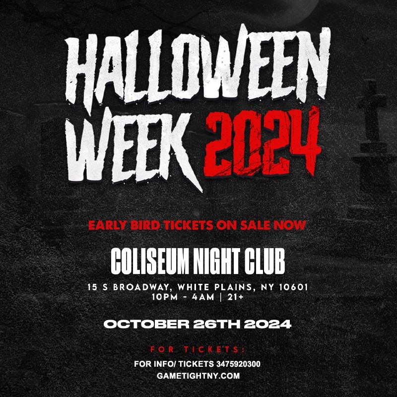 Obtenga información y compre entradas paraColiseum Night Club White Plains Halloween Party 2024  on oct. 26, 22:00 @coliseum | GametightNY