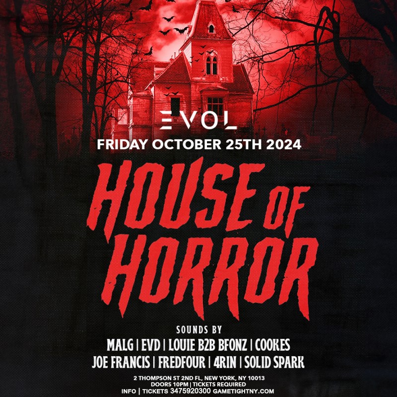 Obtenga información y compre entradas paraEvol Nightclub House of Horror Halloween Party 2024  on oct. 25, 22:00 @Evol Nightclub NYC | GametightNY