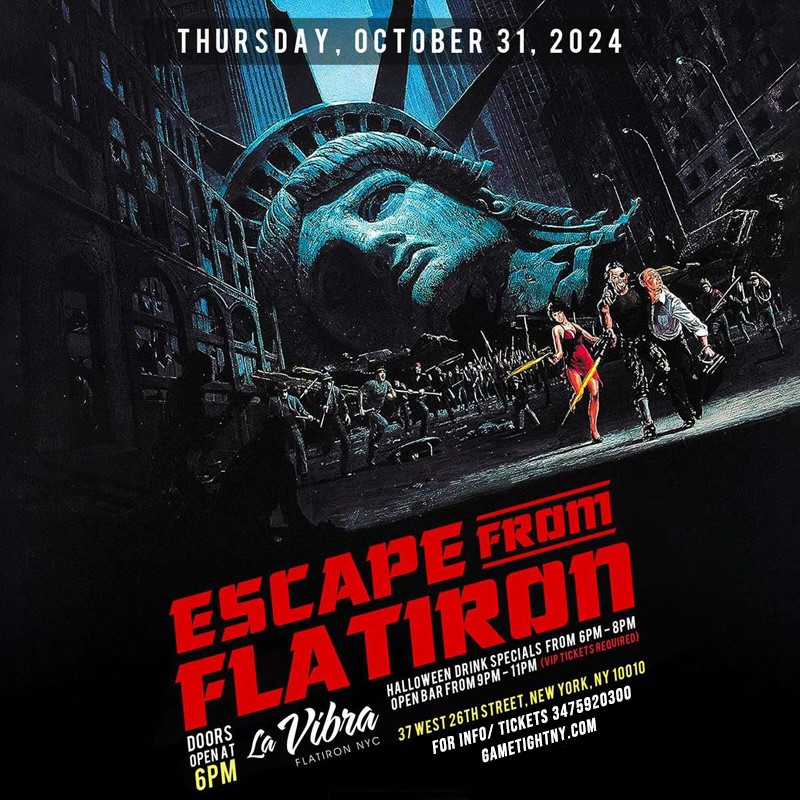 Obtenga información y compre entradas paraLa Vibra NYC Escape from Flatiron Halloween Party 2024  on oct. 31, 18:00 @La Vibra NYC | GametightNY