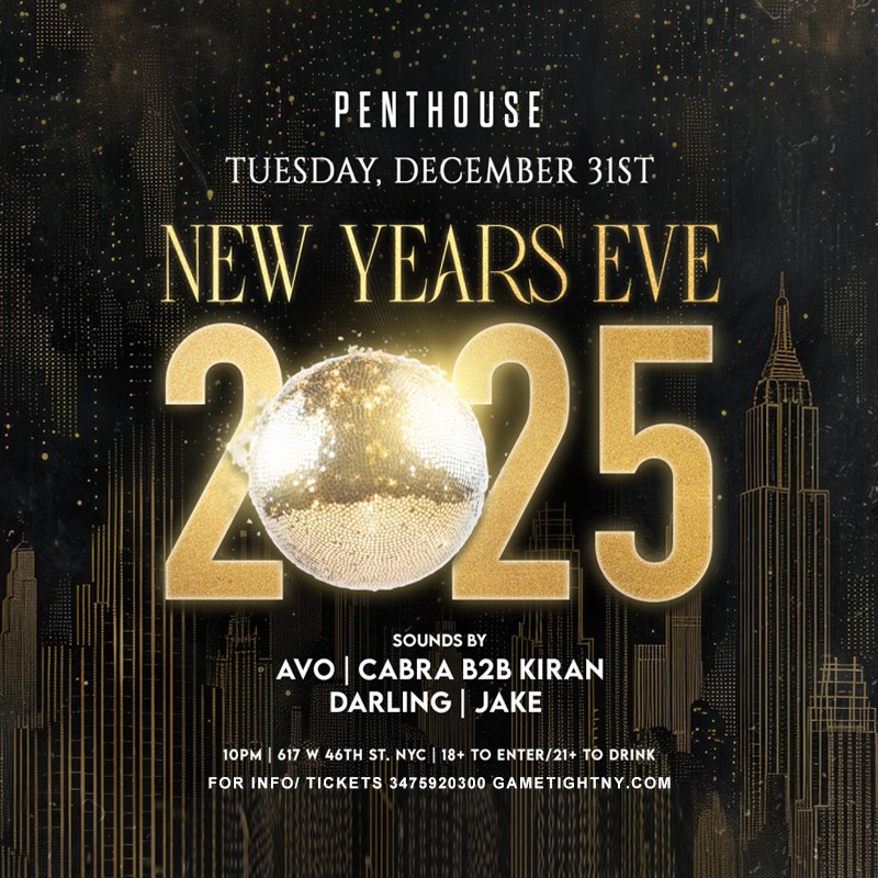 Get Information and buy tickets to THE PENTHOUSE NYC NEW YEARS EVE 18 TO PARTY OFF CAMPUS 2025  on GametightNY