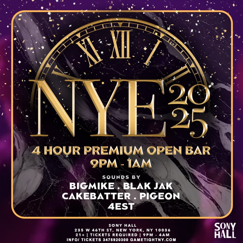 Get Information and buy tickets to SONY HALL NEW YEARS EVE PARTY 2025  on GametightNY