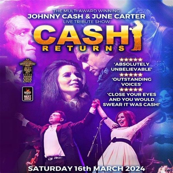 Cash Returns - The Hit Johnny Cash Show  on Mar 16, 19:30@Sutton Coldfield Town Hall - Pick a seat, Buy tickets and Get information on Sutton Coldfield Town Hall 