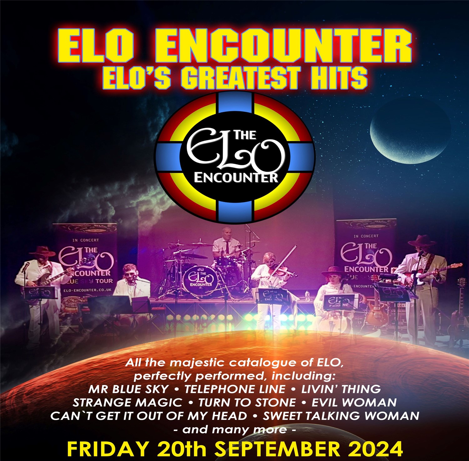 ELO Encounter ELOs Greatest Hits on Sep 20, 19:30@Standard capacity - Pick a seat, Buy tickets and Get information on Sutton Coldfield Town Hall 