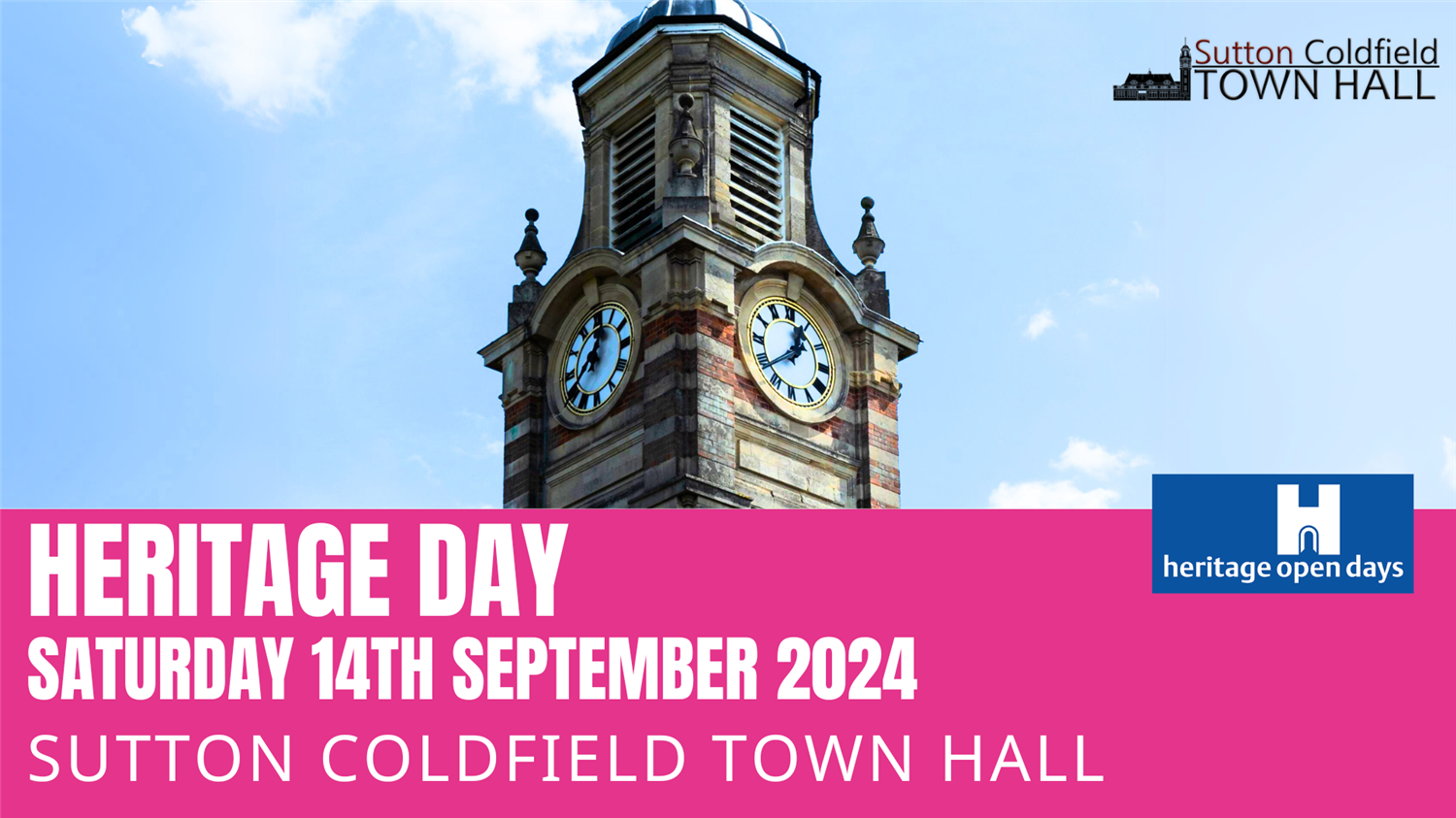 HERITAGE DAY  on sept. 14, 15:00@Sutton Coldfield Town Hall (Archived) - Achetez des billets et obtenez des informations surSutton Coldfield Town Hall 