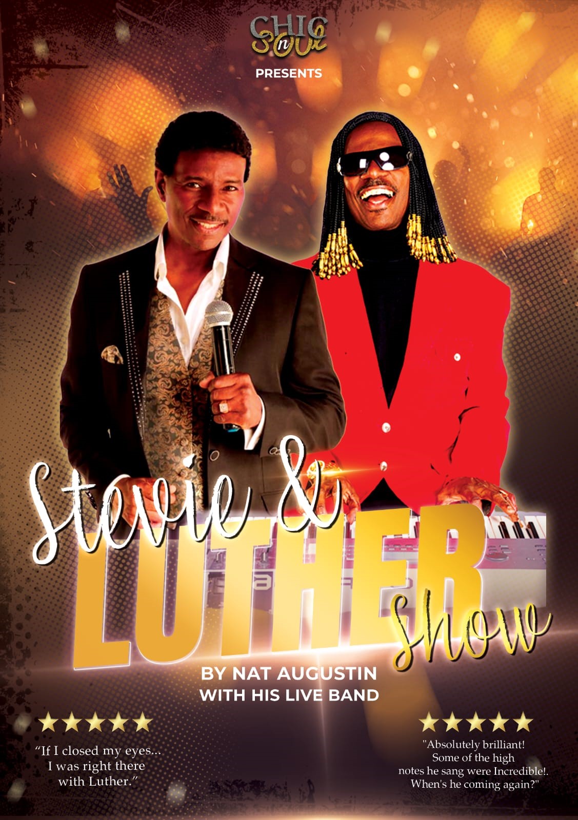 Get information, pick a seat & buy tickets to Stevie & Luther  on Nov 15, 19:30 @Standard capacity | Sutton Coldfield Town Hall