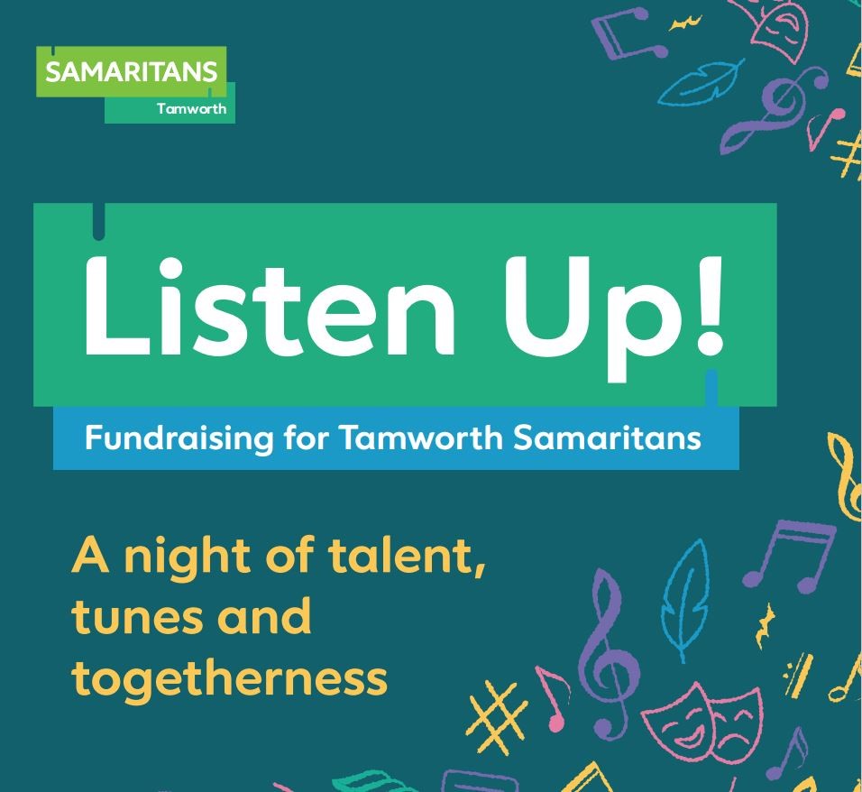 Get information & buy tickets toSamaritans Listen Up  on Sep 20, 19:00 @Bedford Suite, Sutton Coldfield Town Hall | Sutton Coldfield Town Hall