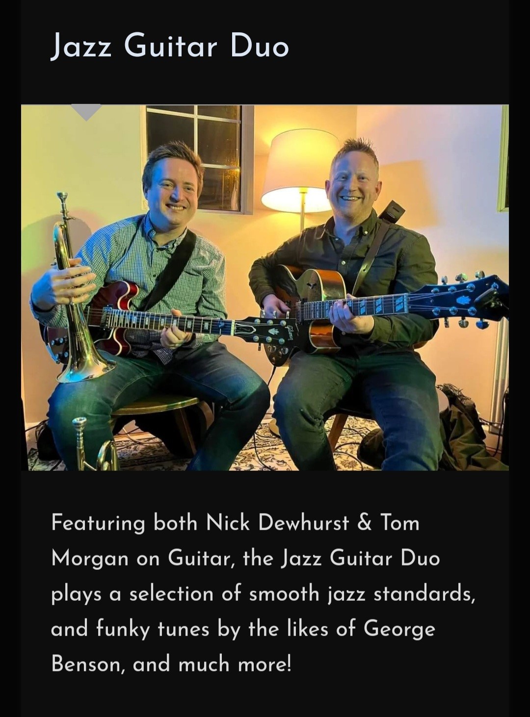 Get information & buy tickets toWhere Soul Meets Jazz Jazz Guitar Duo: Nick Dewhurst and Tom Morgan on Oct 19, 19:30 @Sutton Coldfield Town Hall