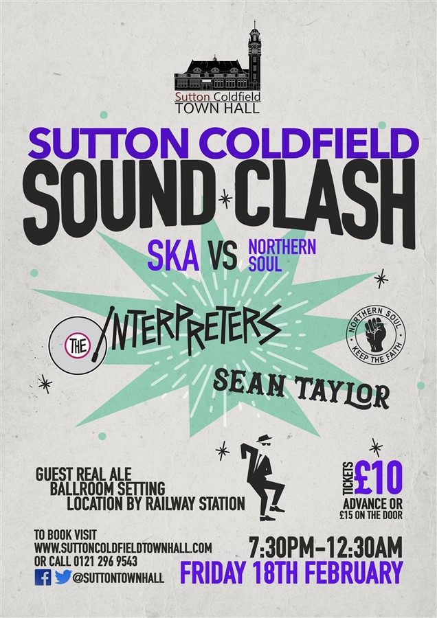 Get Information and buy tickets to SKA vs NORTHERN SOUL Sutton Coldfield Sound Clash on Sutton Coldfield Town Hall