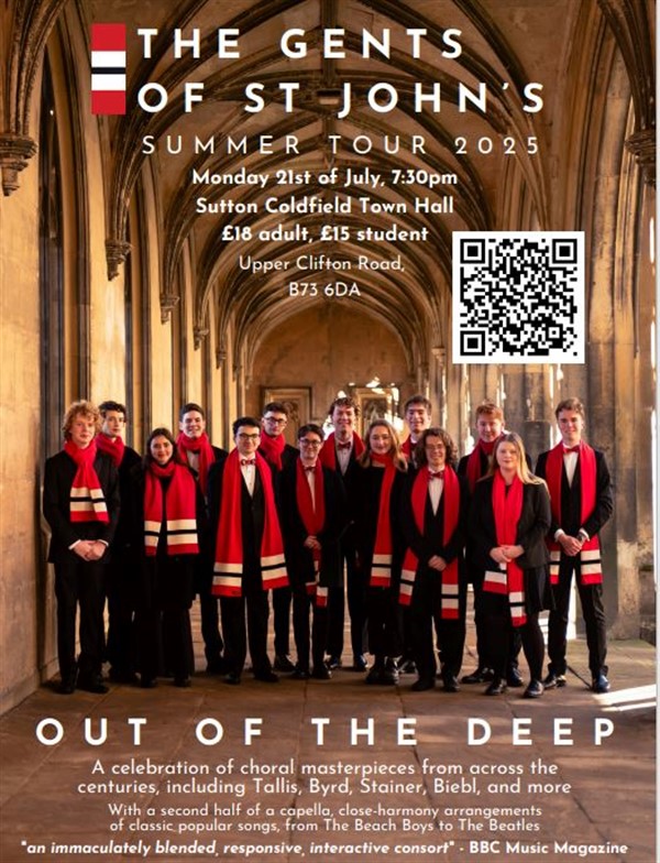 Get Information and buy tickets to The Gents of St. Johns - Summer Tour 2025 OUT OF THE DEEP on Sutton Coldfield Town Hall
