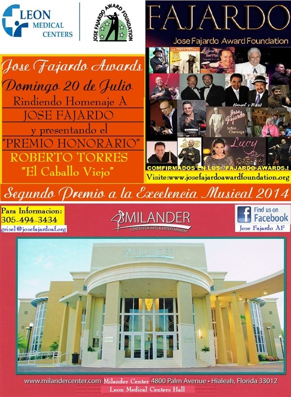 Get Information and buy tickets to JOSE FAJARDO AWARDS 2014 At "MILANDER CENTER" on Jose Fajardo Award Foundation