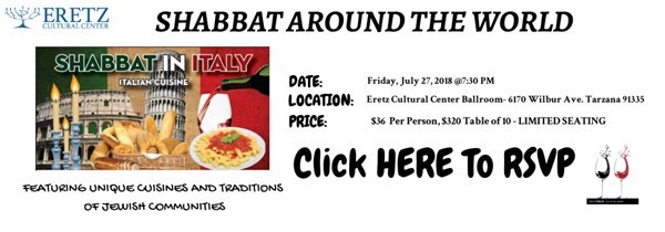 Get Information and buy tickets to Shabbat Around the World Shabbat in Italy on EretzCC