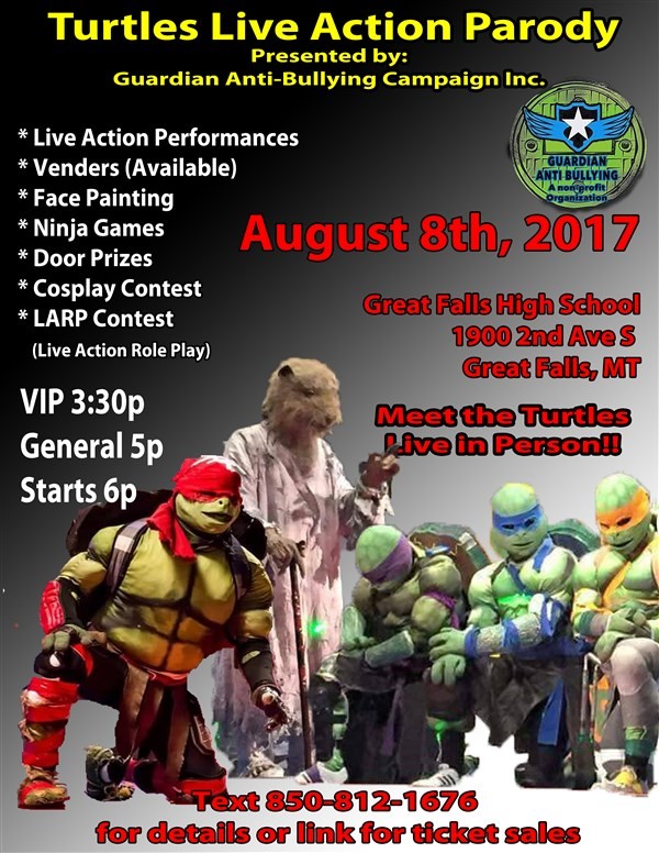 Get Information and buy tickets to Great Falls Turtles Live Action Parody Show  on Jam Entertainment Live