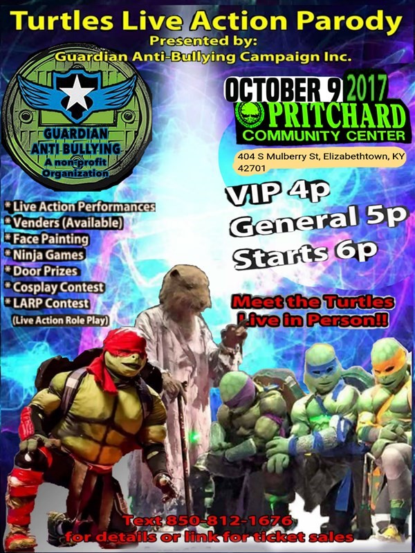 Get Information and buy tickets to ELIZABETHTOWN TURTLES LIVE ACTION PARODY SHOW  on Jam Entertainment Live