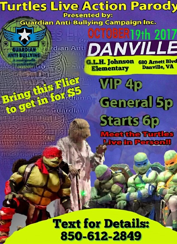 Get Information and buy tickets to DANVILLE TURTLES LIVE ACTION PARODY SHOW  on Jam Entertainment Live