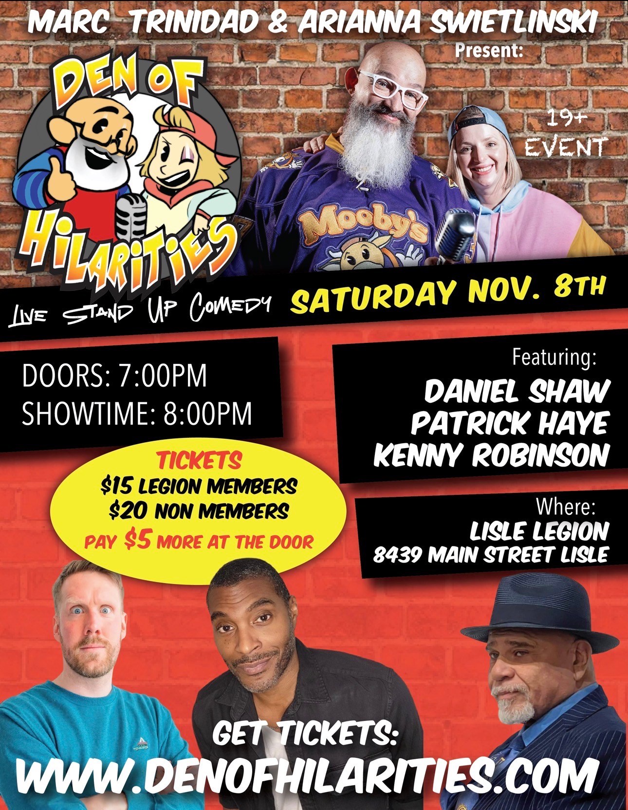 Get information & buy tickets toLisle Legion Comedy Show  on Nov 08, 20:00 @Lisle Legion | Marc Trinidad Ent