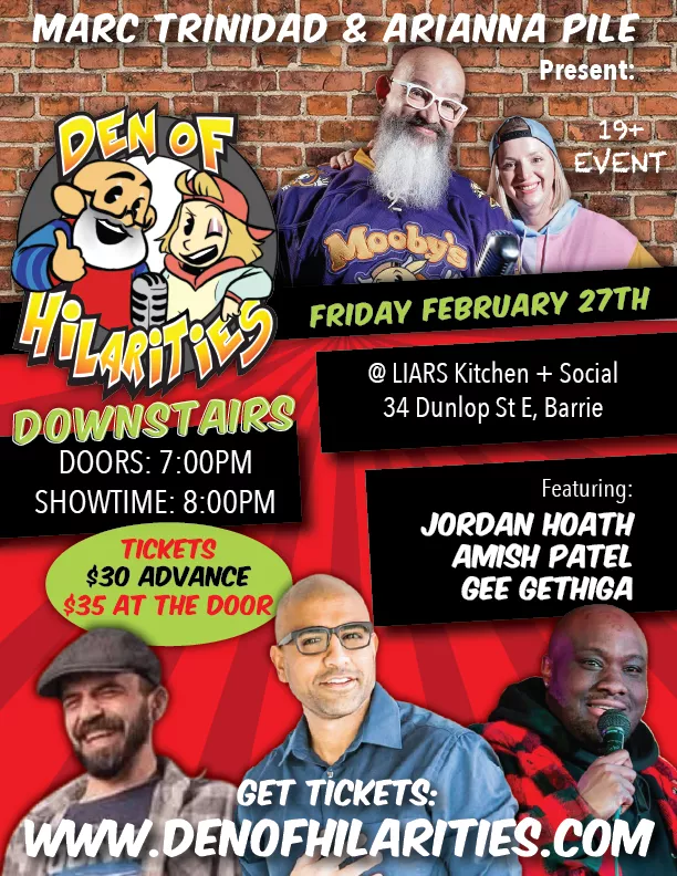 Get information & buy tickets toDen of Hilarities Liars Kitchen + Social on Mar 27, 20:00 @Liars Kitchen + Social | Marc Trinidad Ent