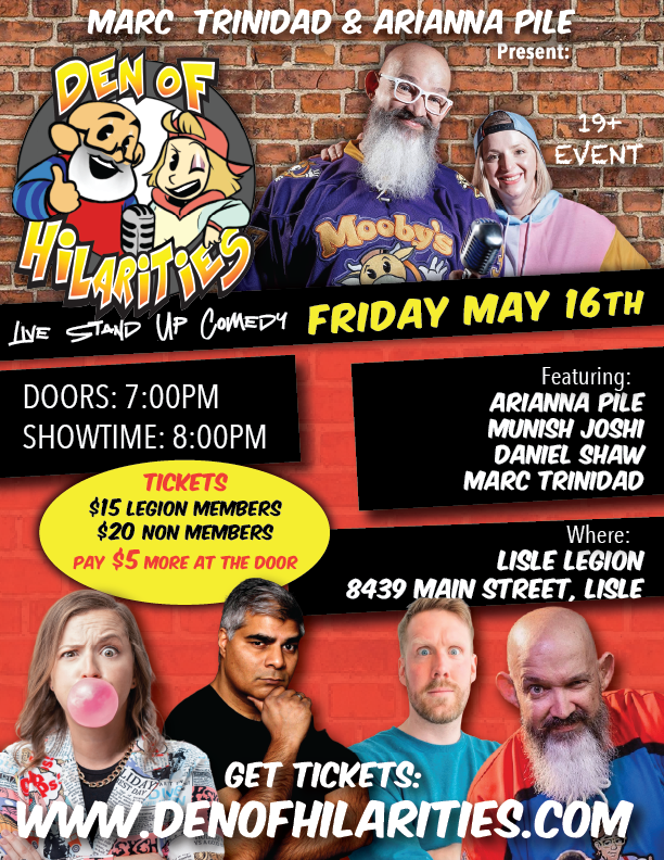 Get Information and buy tickets to Lisle Legion Comedy Show  on Marc Trinidad Ent