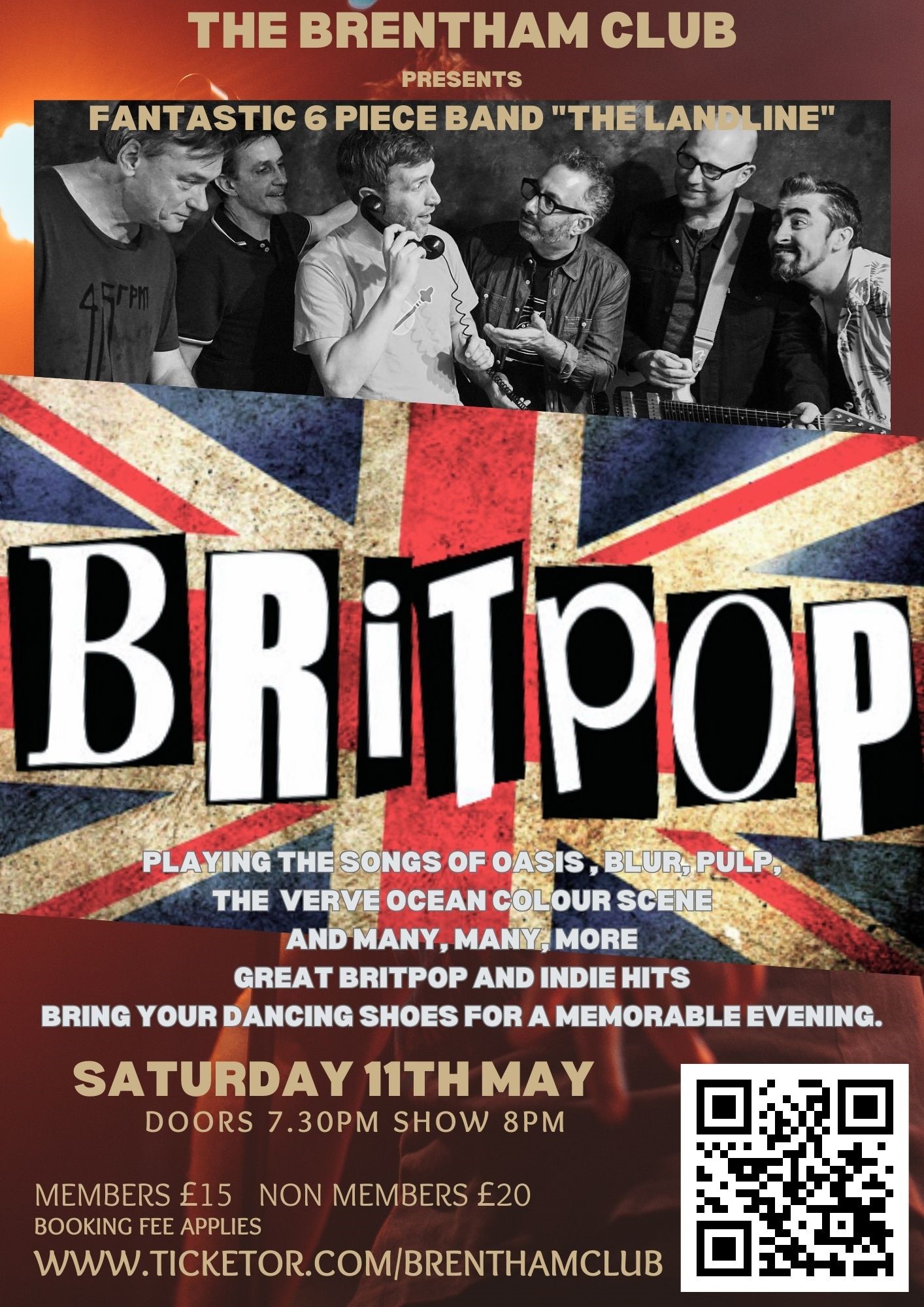 BRITPOP Concert The Landline on May 11, 20:00@The Brentham Club - Buy tickets and Get information on Brenthamclub.co.uk 