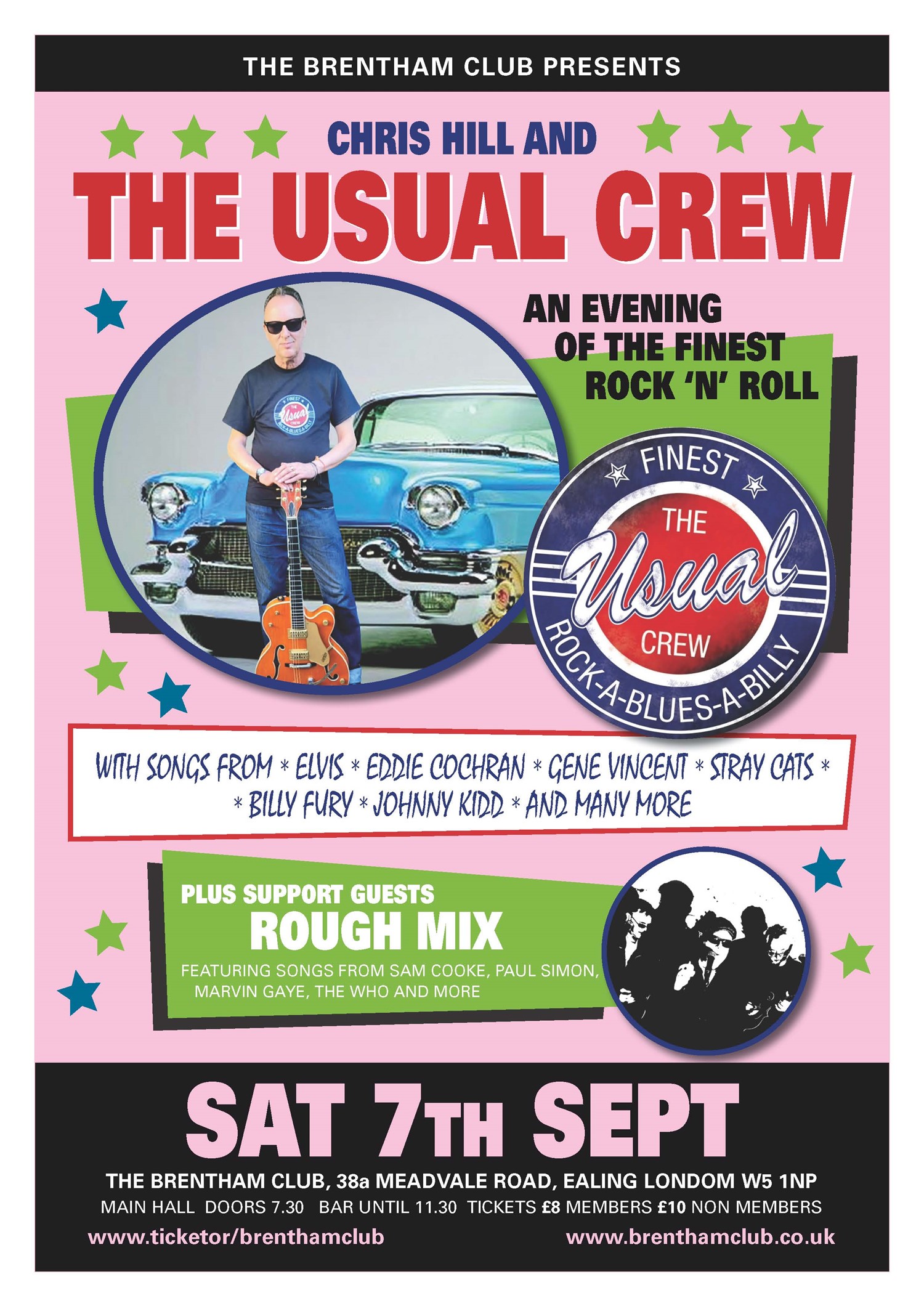 Chris Hill & The Usual Crew  on Sep 07, 20:00@The Brentham Club - Buy tickets and Get information on Brenthamclub.co.uk 