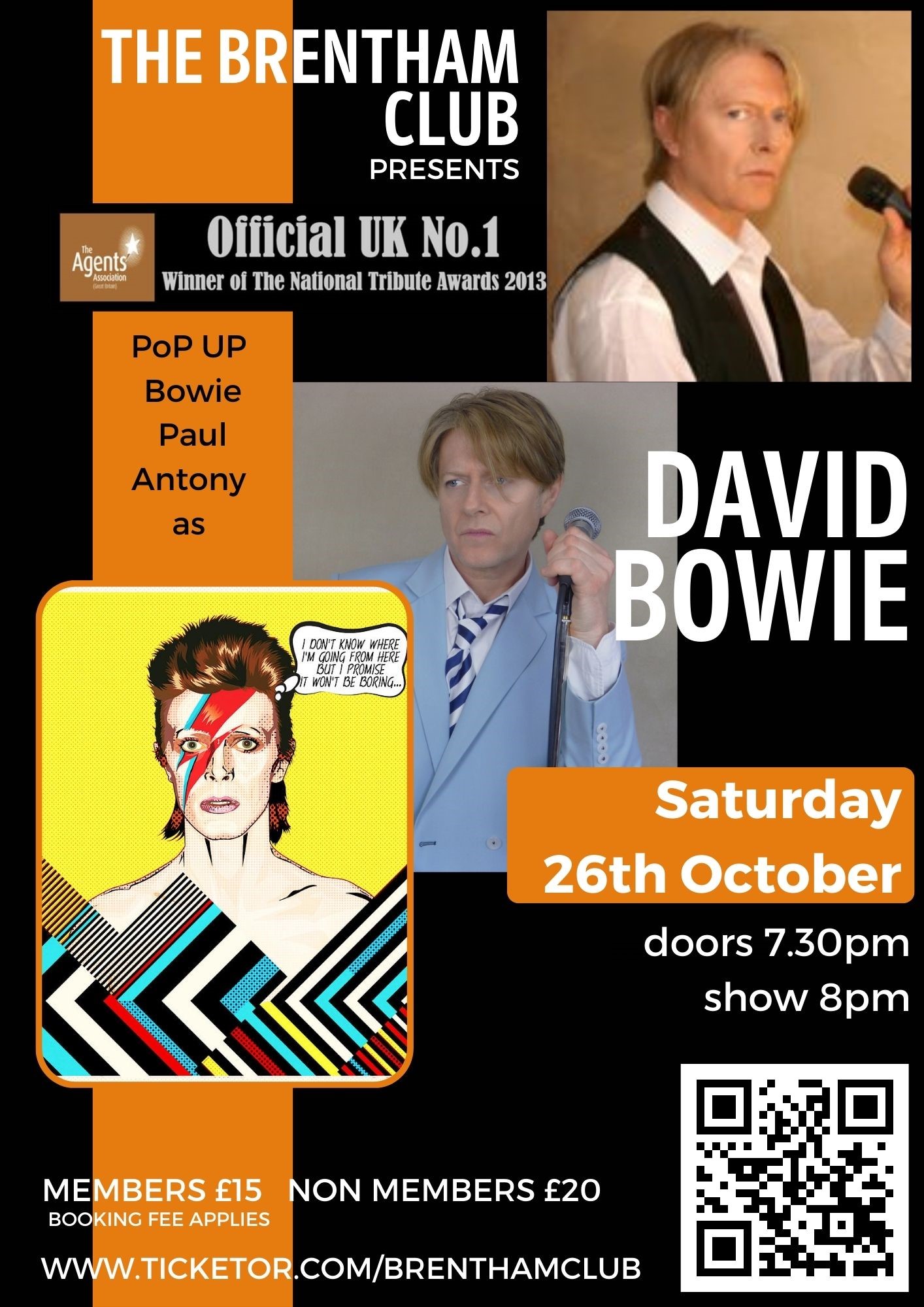 David Bowie Tribute  on Oct 26, 20:00@The Brentham Club - Buy tickets and Get information on Brenthamclub.co.uk 