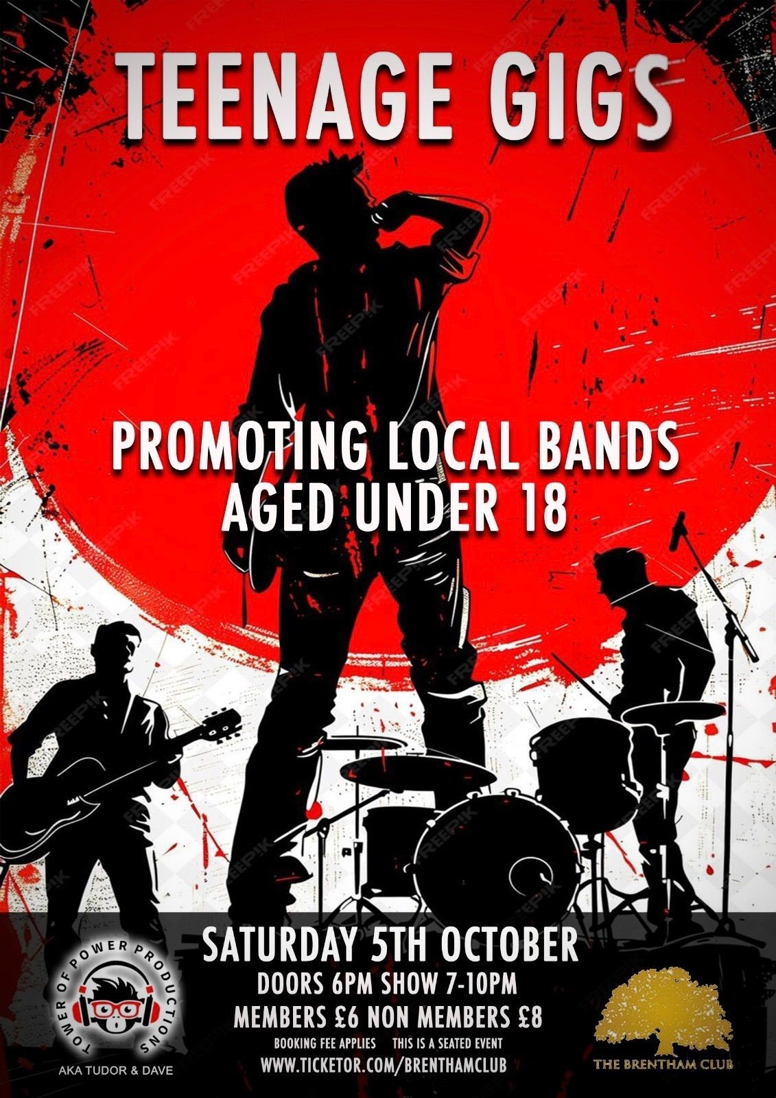 Get information & buy tickets to Teenage Gigs Promoting Local Bands under 18 on Oct 05, 19:00 @The Brentham Club | Brenthamclub.co.uk