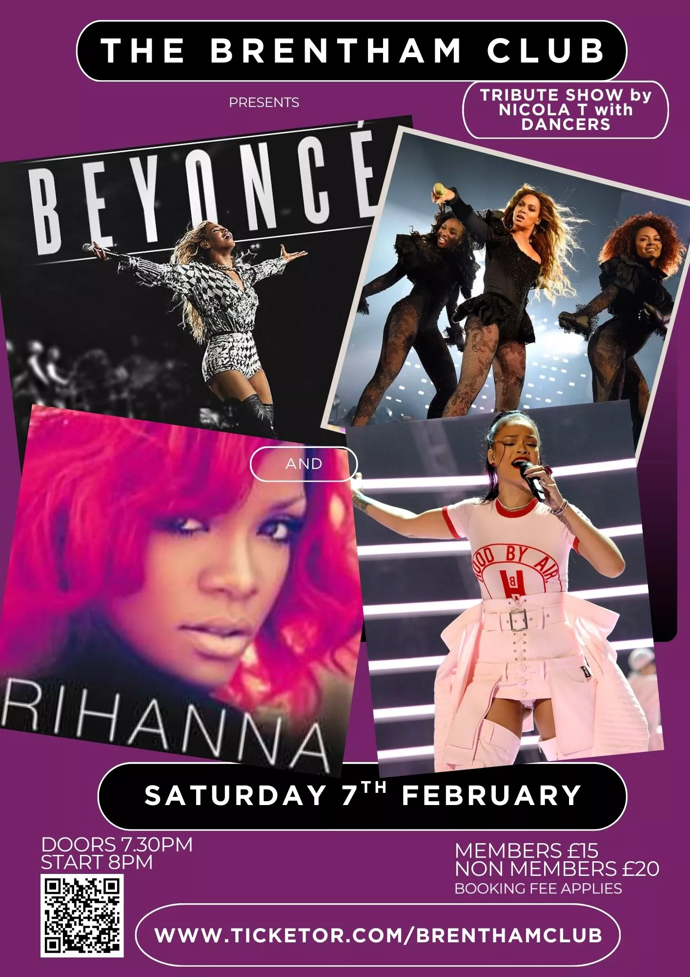 Get information & buy tickets toBeyoncé vs Rihanna Tribute by Nicola T  on Feb 07, 20:00 @The Brentham Club | Brenthamclub co uk