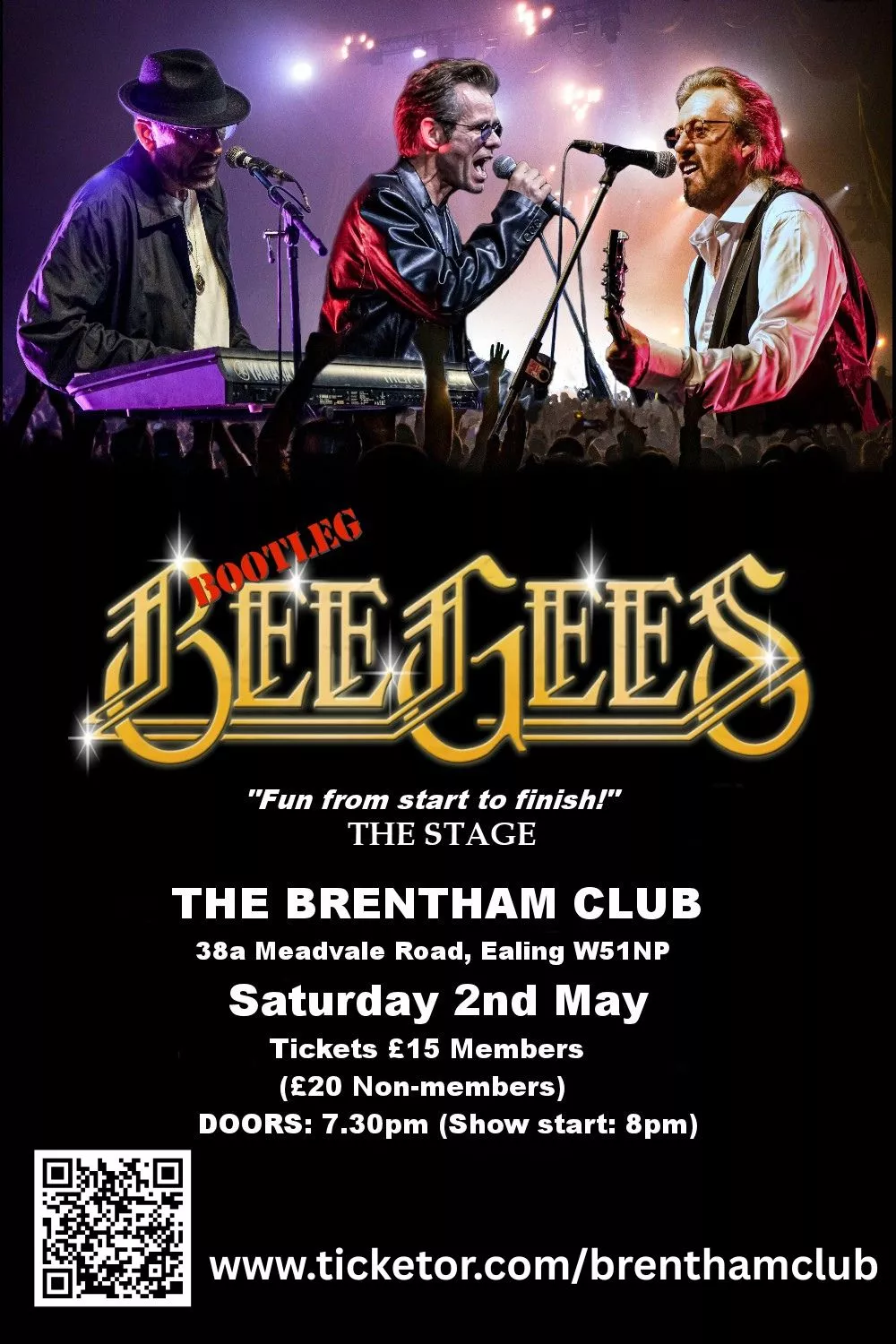 Get information & buy tickets toBootleg Bee Gees  on May 02, 20:00 @The Brentham Club | Brenthamclub co uk
