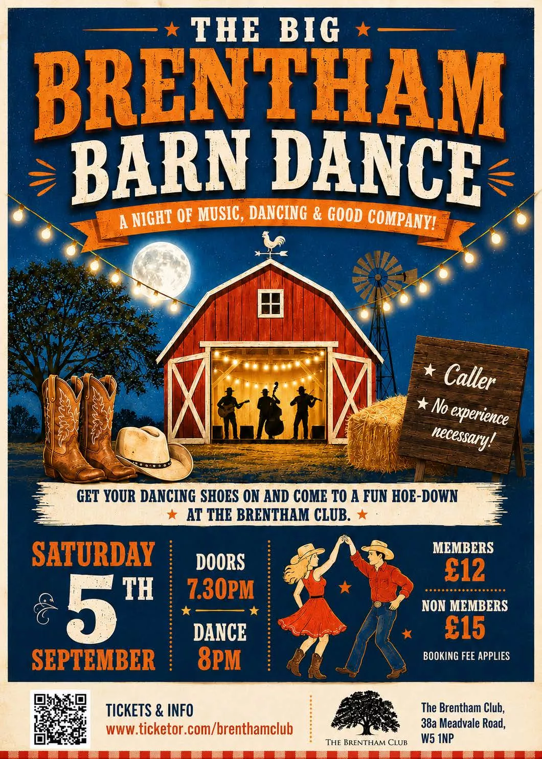 Get information & buy tickets toThe Big Brentham Barn Dance  on Sep 05, 20:00 @The Brentham Club | Brenthamclub co uk