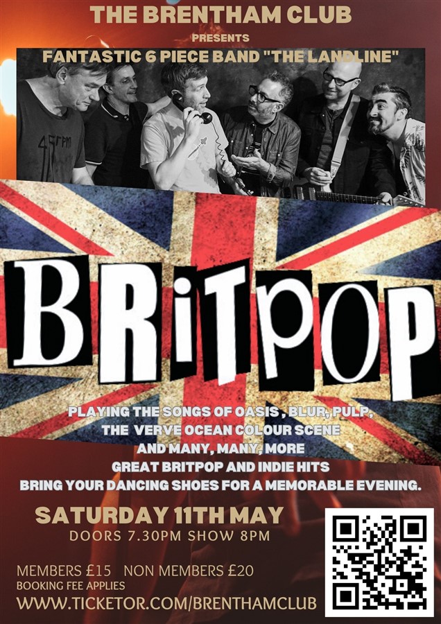 Get Information and buy tickets to BRITPOP Concert The Landline on Brenthamclub.co.uk