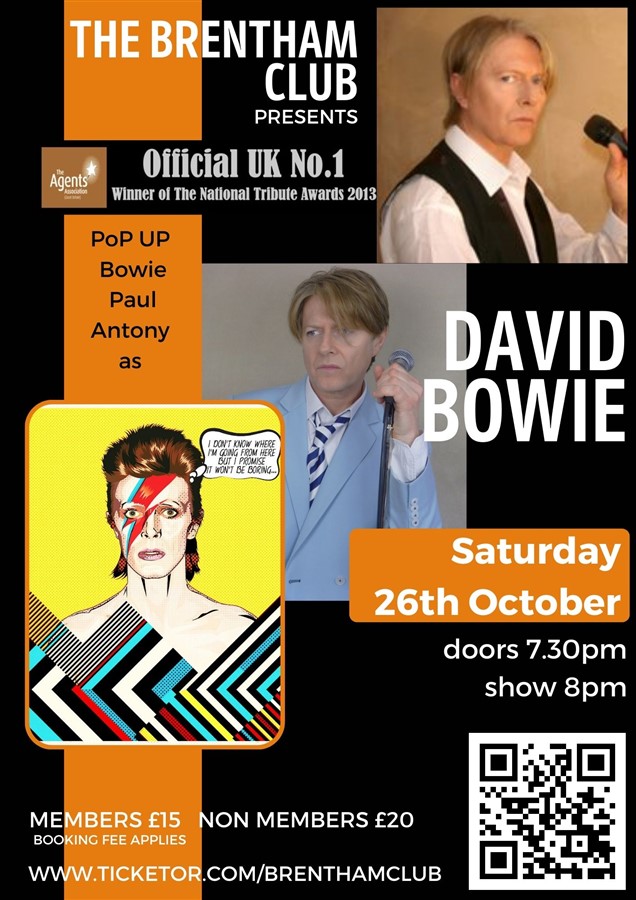 Get Information and buy tickets to David Bowie Tribute  on Brenthamclub.co.uk