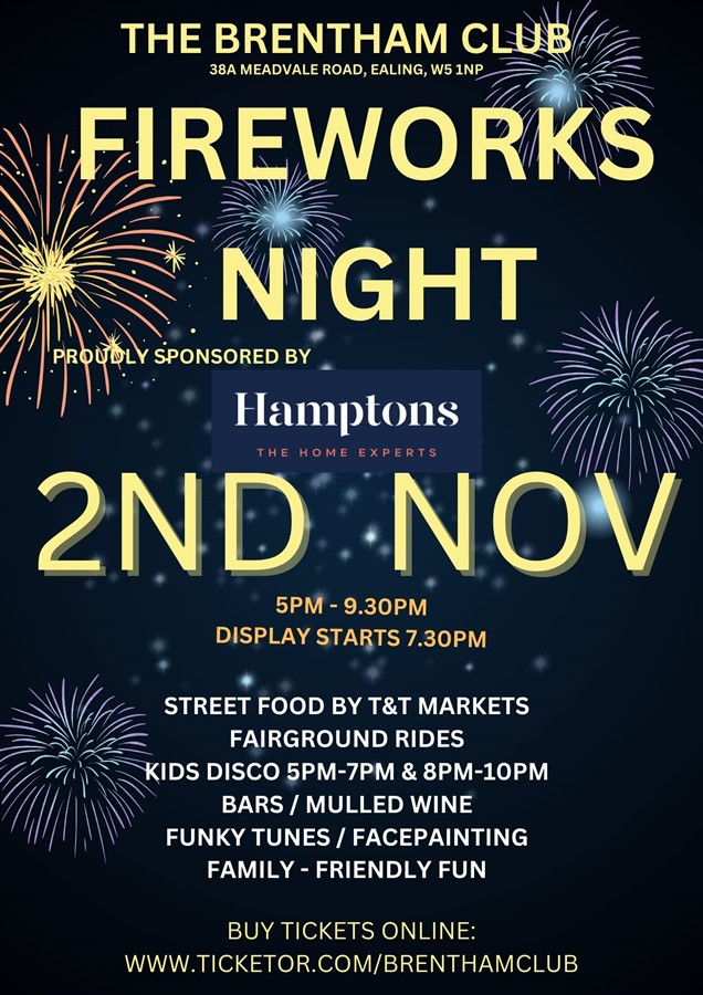 Get Information and buy tickets to Fireworks 2024  on Brenthamclub.co.uk